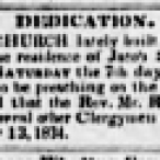 Dedication announcement in Pouughkeepsie Journal May 21, 1834.